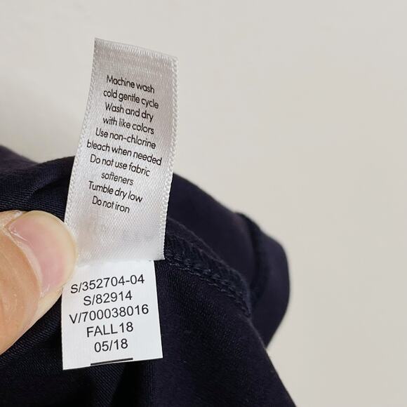 Athleta Encore Tee Ruched Open Back Navy Blue Short Sleeve XSmall XS Crew Neck - Picture 8 of 10